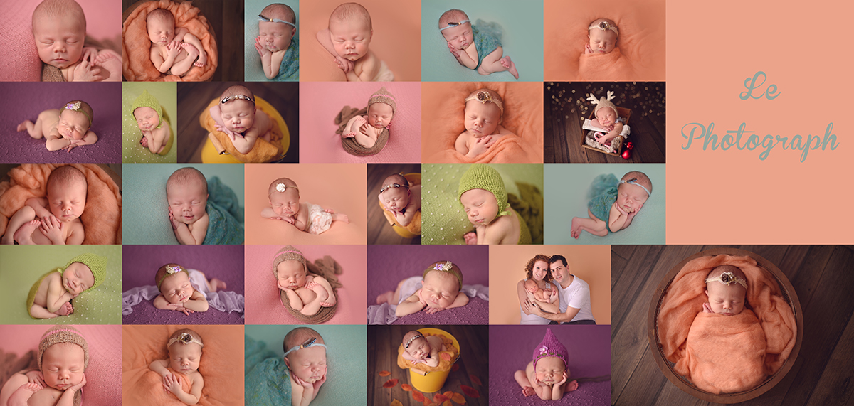 collage noaPEQUE - Noa, 6 dias: Sesion de fotos newborn en Bizkaia