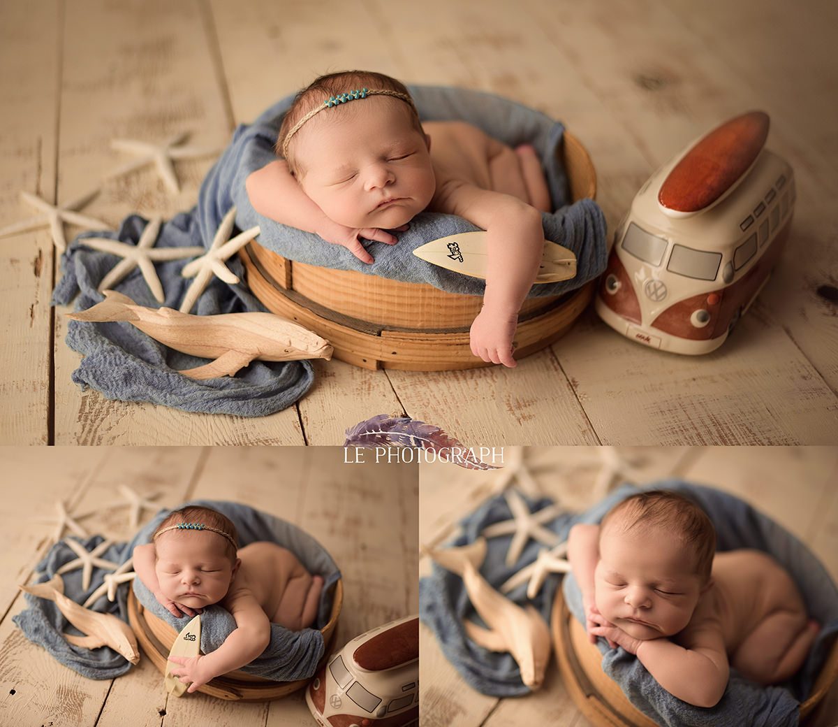 sesion newborn surf 1200x1040 - La sesi&oacute;n newborn de Kayla: Entre tablas de surf y flores rosas